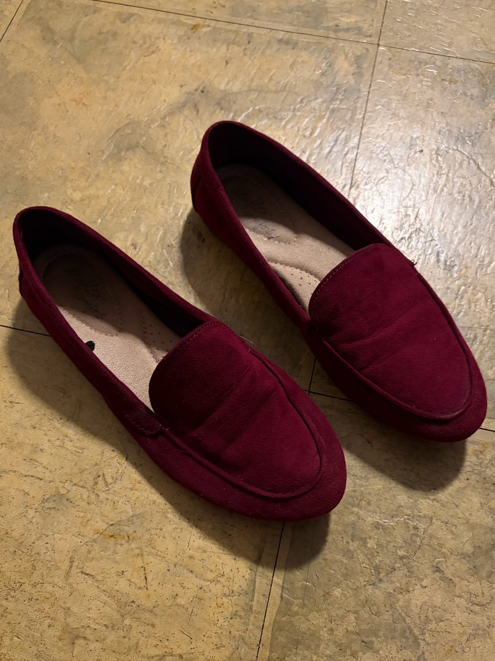 Wine Red Suede Loafers